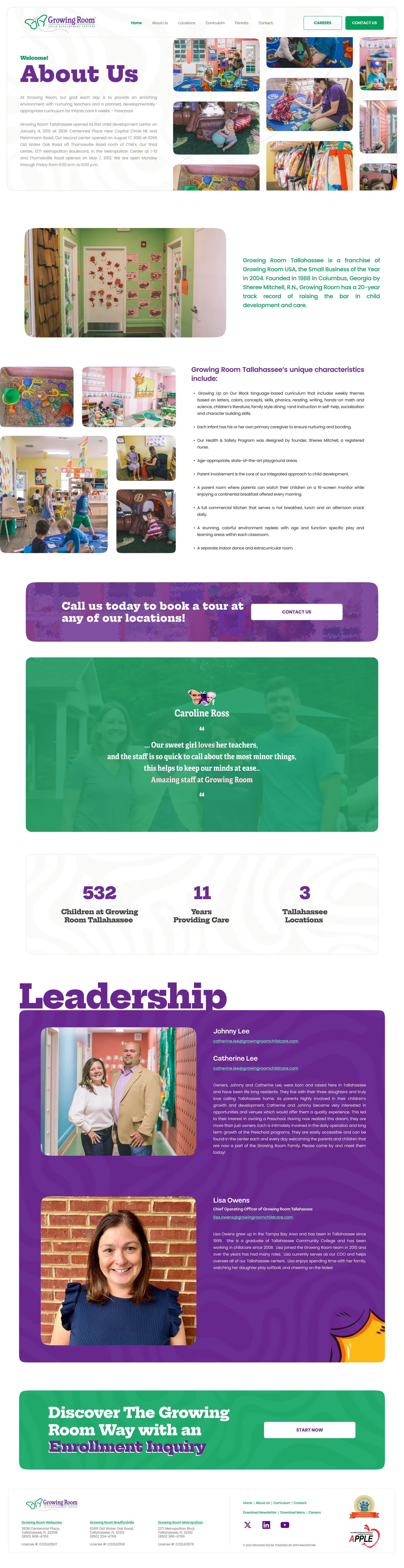 Growing Room — Childcare Center Website Design — 03